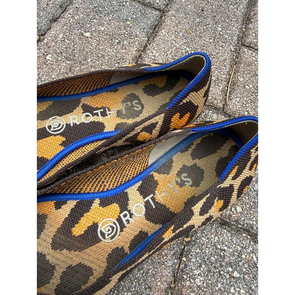 Rothy's The Point Big Cat Leopard Animal Print Ballet Flats Size 8 - Picture 4 of 9